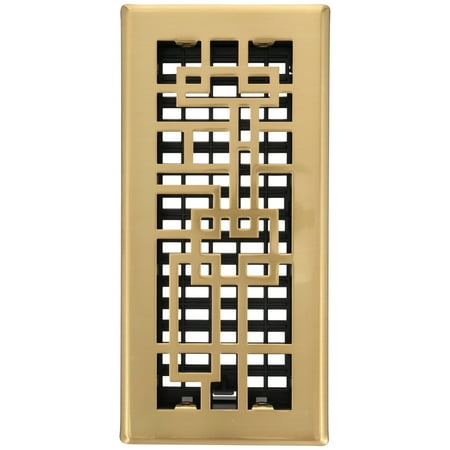 Decor Grates® Abstract™ Steel Plated Satin Brass Floor Register