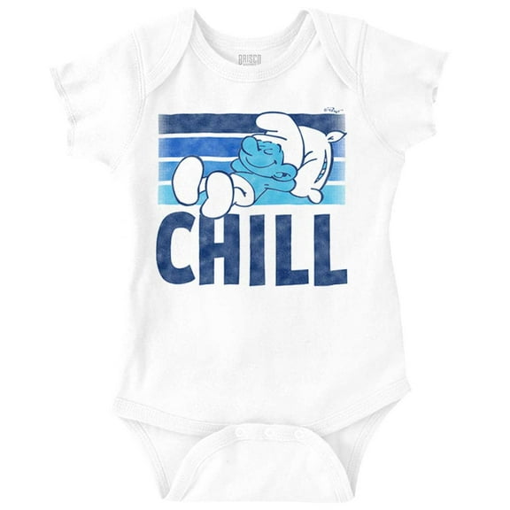 Sleepy Smurf 80s Cartoon Chillin Out Romper Boys or Girls Infant Baby Brisco Brands 18M