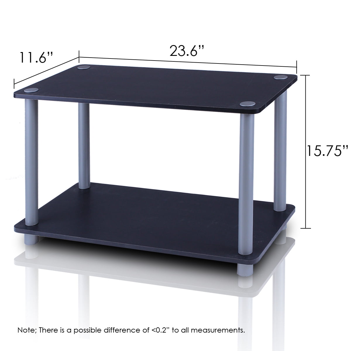 Turn-N-Tube 2-Tier No-Tools Shelf End Table Plant Stand