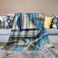 thumbnail image 2 of Pratyus Sailboat Starfish Seashells Print Flannel Throw Blanket All Seasons Lightweight Blanket Gifts 40x50in, 2 of 6
