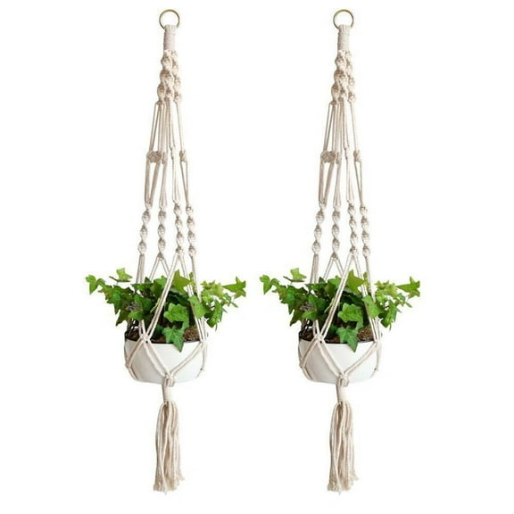 ZOUYUE Macrame Plant Hangers Indoor Macrame Hanging Planters for Indoor Plants - 2 Pack Hanging Plant Holders Indoor Hanging, Macromay Plant Hangers for Indoor Plant Hanger, Boho & Home Decor