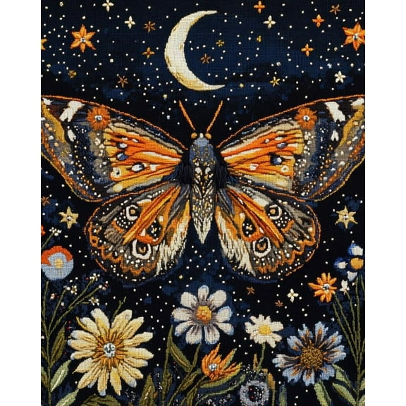 Paint by Numbers for Adults Kids Beginner Butterfly Dream on a Moonlit Night DIY Acrylic Painting by Numbers Kits with Brushes Acrylic Pigment Home Decoration Gifts 16 x 20 inch