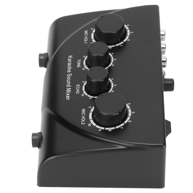 Mezclador de Línea Digital, 4 Diales Giratorios Efector Frontal de Karaoke Portátil Negro Para La Etapa