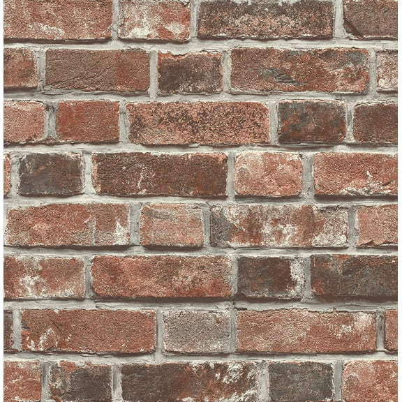 Faux Brick Peel And Stick Wallpaper With Distressed Brick Design Vinyl Roll Red