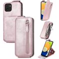 thumbnail image 2 of Zipper Wallet Case for Samsung Galaxy A03S with Card Holder Slot, PU Leather Adjustable Kickstand Flip Handbag Phone Cover for Samsung Galaxy A03S SDLL Rose Gold, 2 of 14