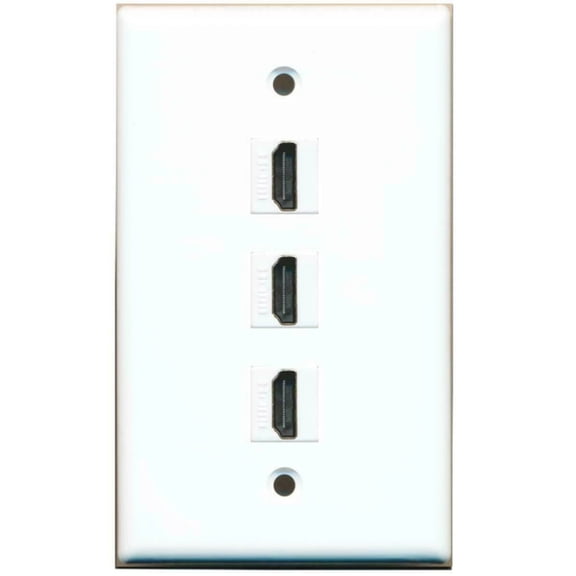 Ultra Spec Cables 1 Gang Flat 3 HDMI 1.4 Wall Plate