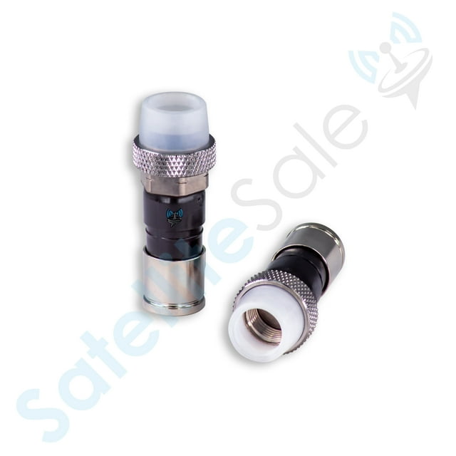 SatelliteSale Conectores Coaxiales Tipo F para Interiores y Exteriores con Sellado Hermético para Cables Coaxiales RG-6 (Paquete de 10 Unidades)