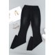 thumbnail image 4 of ABPHQTO Pantalones de mezclilla con parte inferior de campana desgastados negros para mujer, 4 of 5