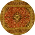 thumbnail image 1 of Ahgly Company Indoor Round Medallion Yellow Traditional Area Rugs, 3' Round, 1 of 4