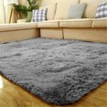 thumbnail image 2 of Mchoice Ultra Soft Fluffy Area Rugs for Living Room, Luxury Shag Rug Faux Fur Non-Slip Floor Carpet for Bedroom, Kids Room, Baby Room and Girls Room - Modern Home Decor, 4x5.3 Feet Grey, 2 of 4