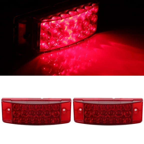 CCIYU 2pcs Red 20LED Fender Marker Waterproof 6inch 12V Turn Signal Indicator Light Clearance Lights Side Marker Assembly Compatible with Truck Bus Boat SUV ATV Trailer