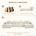 thumbnail image 2 of BedLuxury 144" Modular Sectional Sofa with Deep Seat, Modern U-shaped Sofa with Wide Armrests and Ottoman for Living Room or Bedroom, Corduroy Fabric, Beige., 2 of 9