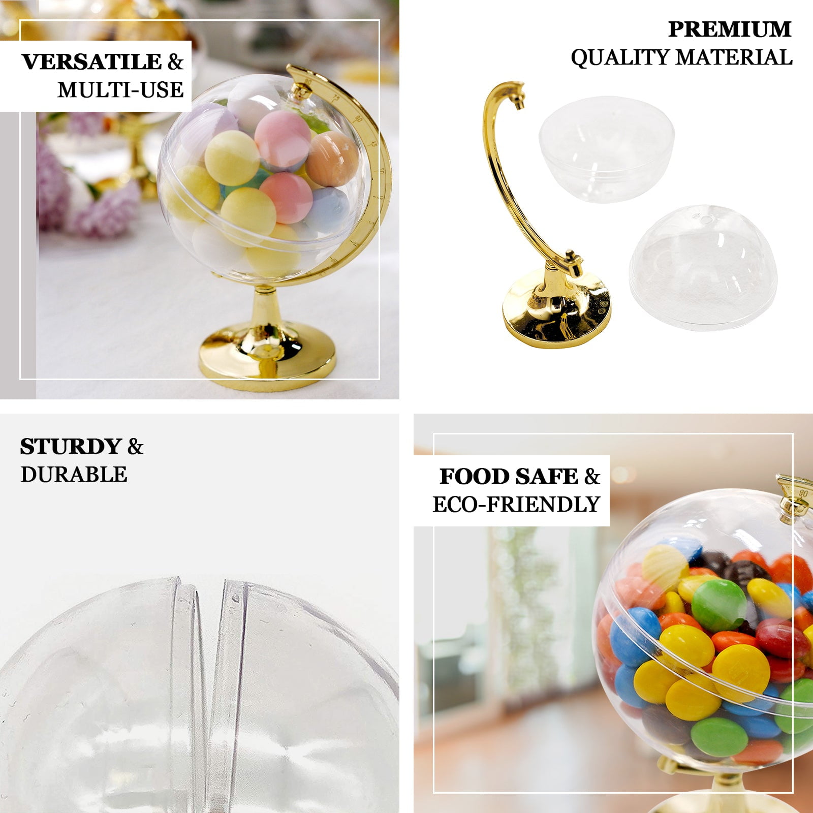 Abaodam 48 Pcs Candy Box Clear Fillable Ornament Fillable Crown with Dome  Crown Centerpieces for Tables Baby Gifts Table Decor Party Favor Containers