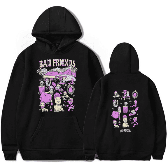Bad Friends Merch Hoodie Bad Friends World Hoodies Unisex Long Sleeve Sweatshirt Streetwear Pullover Top