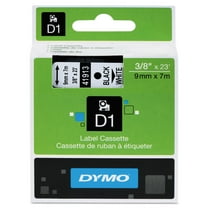 DYMO D1 Standard Lables Black/White 3/8" x 23'