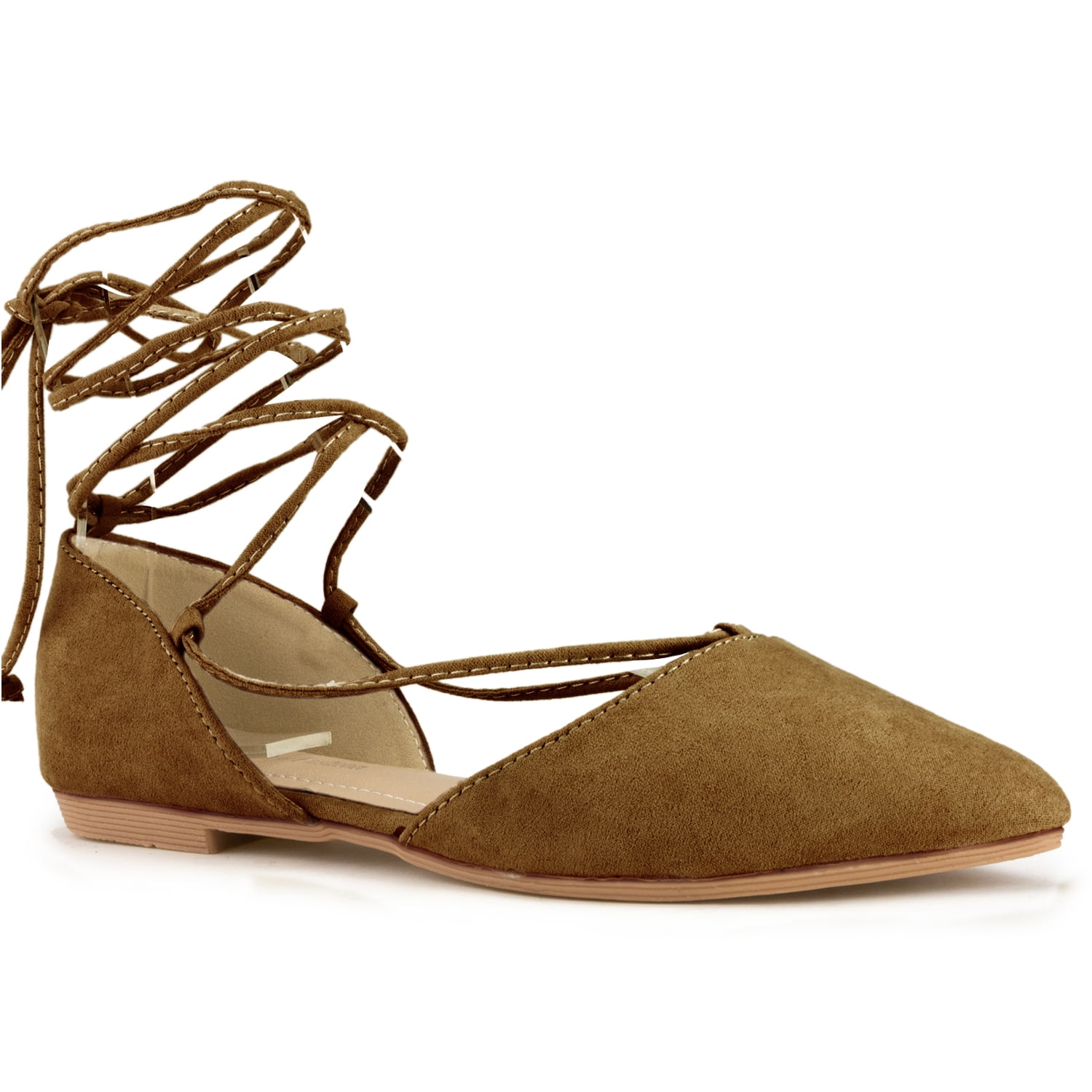 strappy pointed toe flats