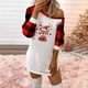 thumbnail image 1 of ICHUANYI Clearance Women Off The Shoulder Christmas Printed Long Sleeve Sunflower Fall Casual Dress(Red, S) ICHUANYI WER2023081503961, 1 of 4
