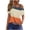 Orange, variant on 2025 Criss-Cross One Shoulder Tops Womens Sexy Cold Shoulder Shirts Casual Short Sleeve Tees Summer Vacation Blouses
