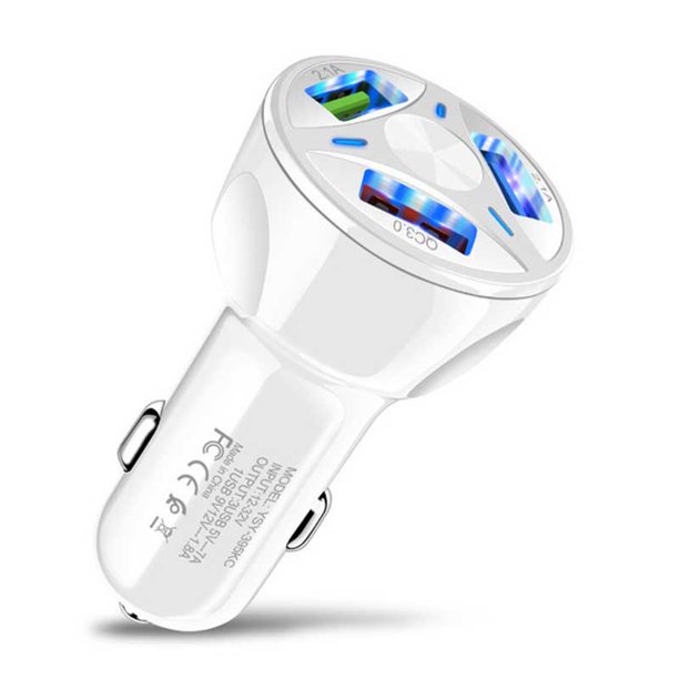 12V Cargador De Coche USB Carga Rápida QC3.0 3puertos Encendedor De Cigarrillos Adaptador De Auto Accesorios Interiores