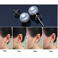thumbnail image 2 of K-KED S925 Silver Genuine Cultured Freshwater 5-12mm Pearl Stud Earrings Gift-Gray-9-10 mm, 2 of 9