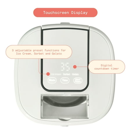 Beautiful 1.5 Qt Ice Cream Maker with Touch Activated Display, White Icing by Drew Barrymore