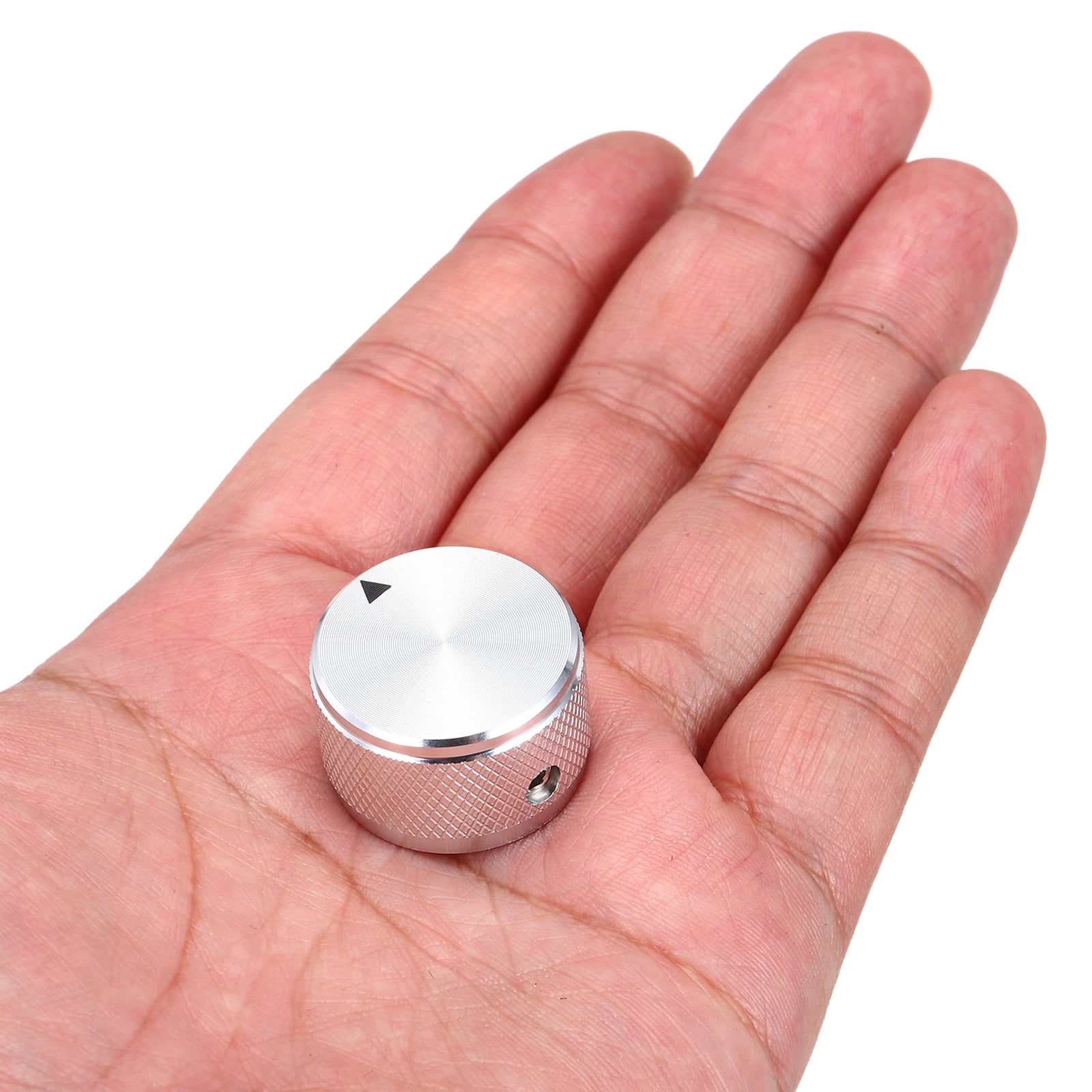 Uxcell 6 Pcs Aluminium Potentiometer Knobs, 1/4" (6mm) Universal Volume Tone Control Knobs for Guitar, Bass, Diamond 5/8" Silver