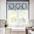 thumbnail image 2 of Boho Valances for Windows Bohemia Rod Pocket Valance Window Treatments 1 Panel Tribal Vintage Rustic Blue Short Curtains for Kitchen Windows Bathroom Bedroom 54 x 18 inch, 2 of 6