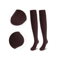 thumbnail image 5 of Deago Women Thigh High Socks Over the Knee Socks Cotton Knit Warm Long Boot Stockings Leg Warmers (Coffee), 5 of 8