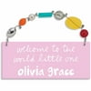 Personalized Sandra Magsamen Welcome To The World Girl's Wall Plaque
