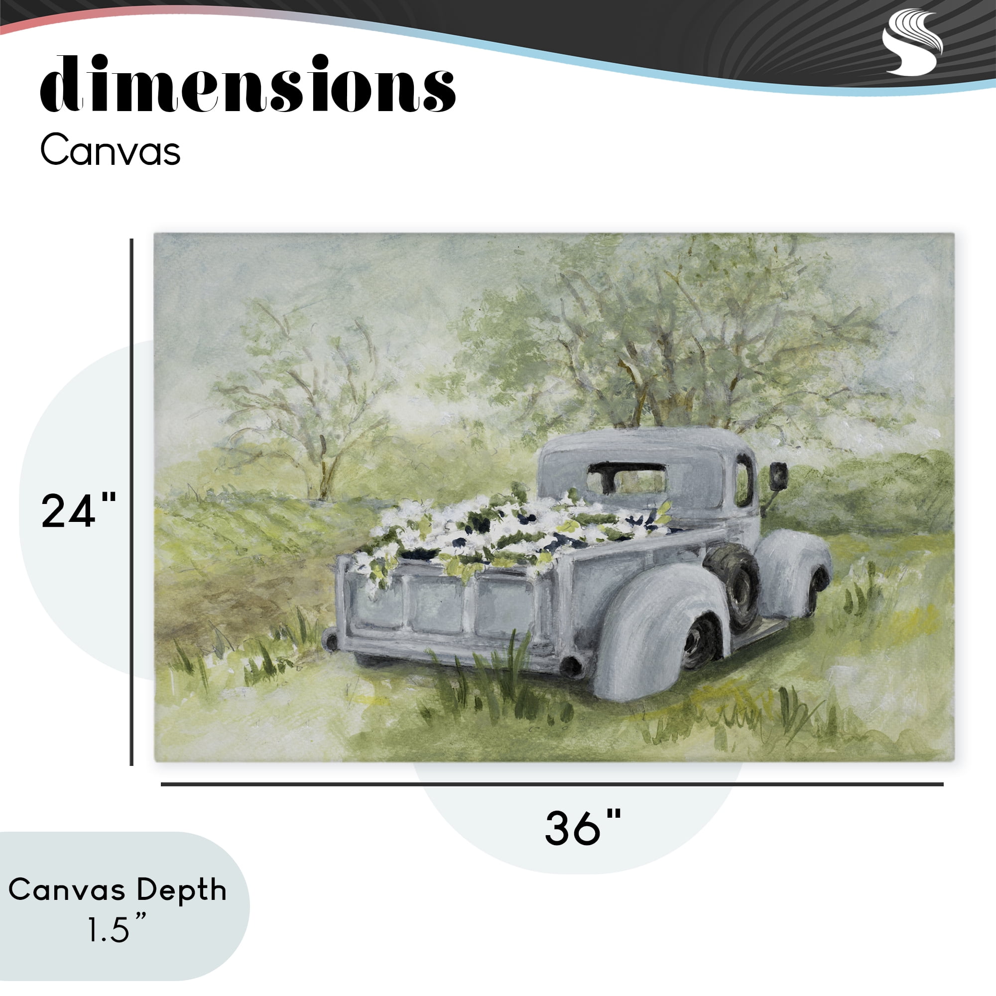 Stupell Industries Vintage Blue Truck Flower Sale Canvas Wall Art, design by Lanie Loreth
