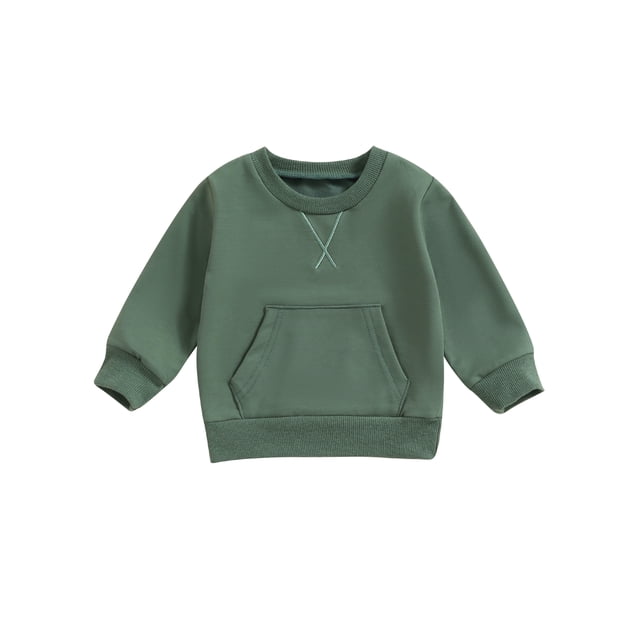 SUNSIOM Chandail en Molleton pour Enfants, Chandail à Manches Longues Col Rond Brodé pour Garçons Filles