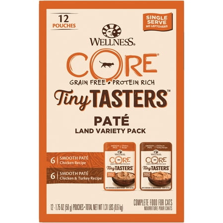 Wellness CORE Tiny Tasters Pate Land Variety Pack, 1.75-Ounce (Pack of 12)