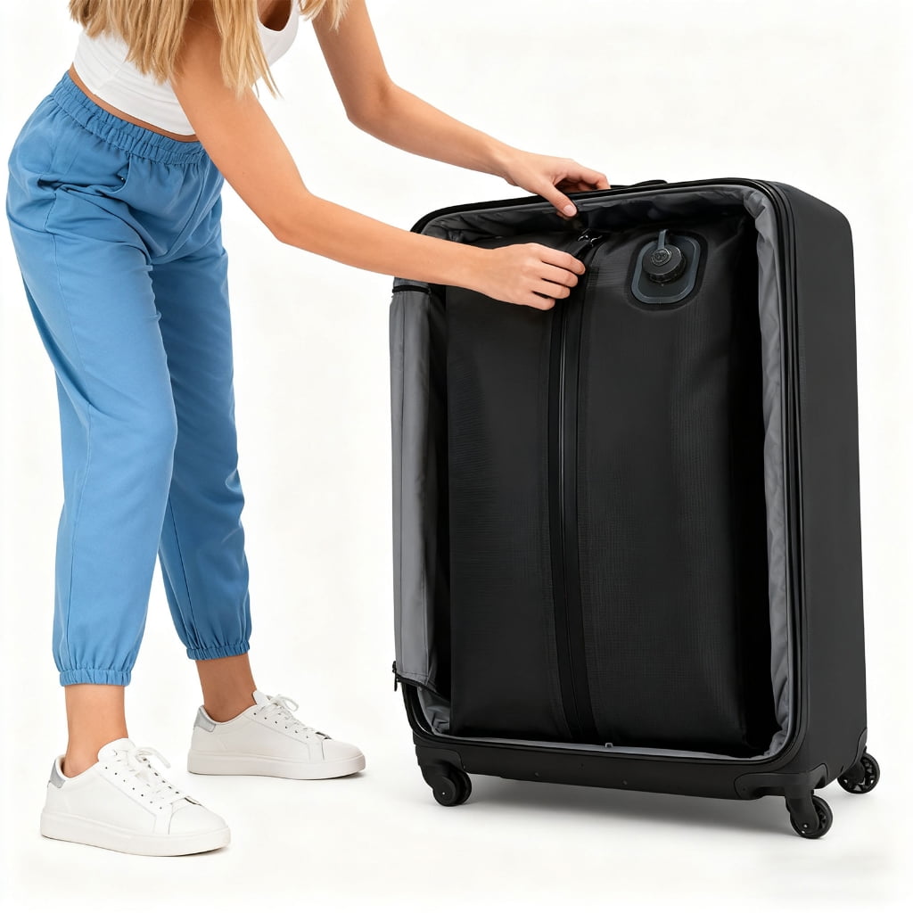 MOMOJIA Foldable Vacuum Compression Storage Bag No Pump One Touch Design For Travel Essential