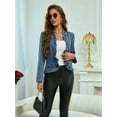 thumbnail image 4 of Chaquetas Vaqueras con Volantes para Mujer, de Larga, Abiertas Al Frente, Abrigo Corto, Chaquetas Vaqueras de Moda Azul L, 4 of 9