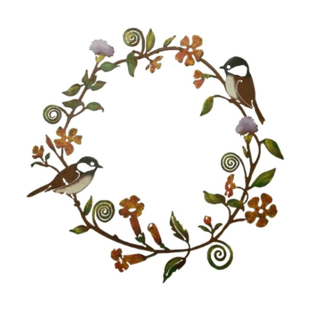 Guirnalda de pájaros, carboneros, flores, Navidad, simulación, decoración del hogar, granja A