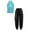 Light Blue, variant on YONGHS Kids Girls Halter Hip Hop Jazz Dance Crop Top with Cargo Jogger Pants Set Performance Dancewear Gold 14