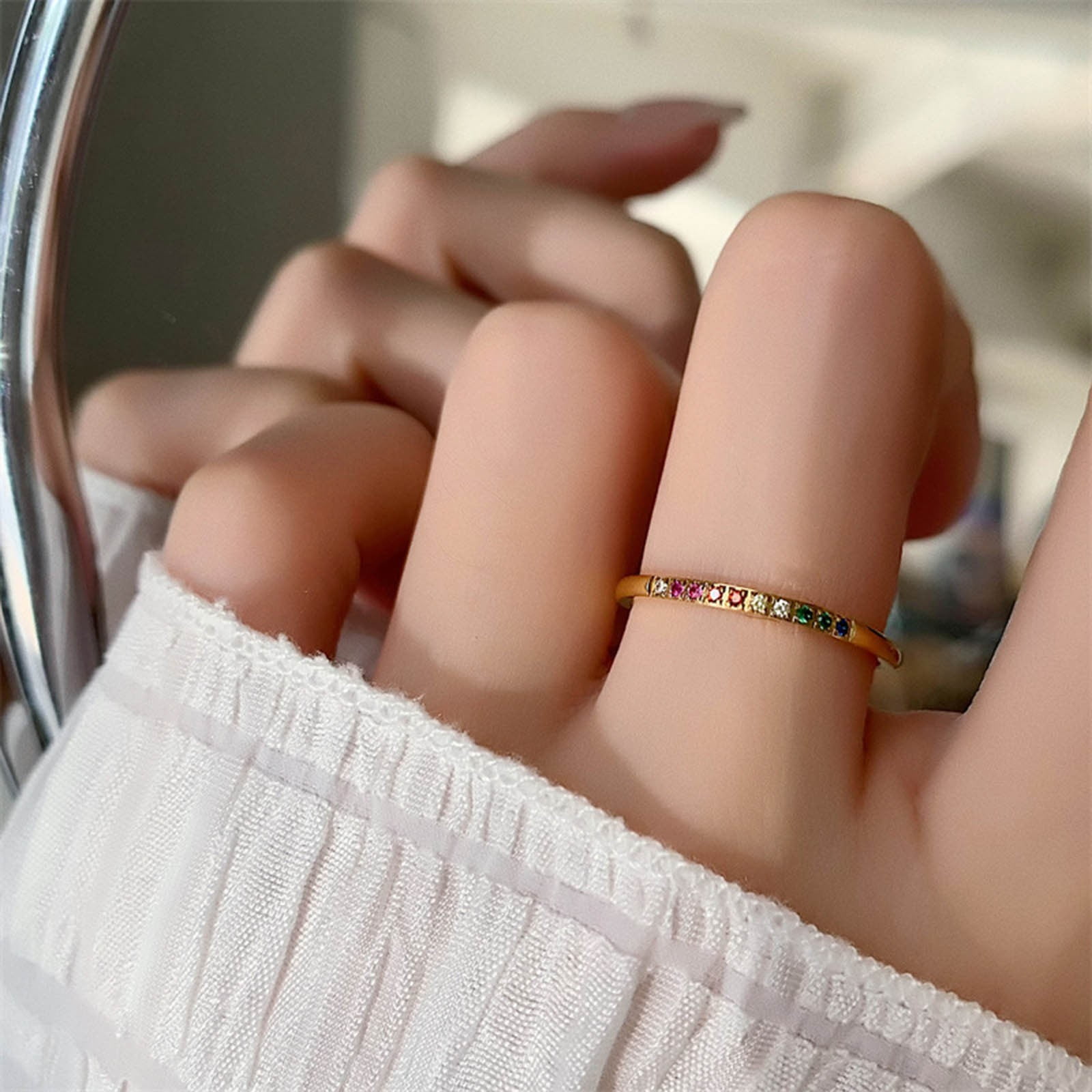 Buy Pinky Finger Ring Gold Ring Diamond Ring CZ Ring Little Finger Ring  Unisex Ring Men Ring Women Ring Trendy Ring Trendy Jewelry ADJUSTABLE  Online in India - Etsy