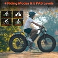 thumbnail image 3 of Haroma Electric Scooter Bike, 26"x4.0" Fat Tire E Bike, 500W (Peak 1000) Motor, 48V 15.6Ah Removable Electric Bike for Adults, 60 Miles & 25 mph, Electric Bicycle with 7 Speed and Front Suspension, 3 of 9