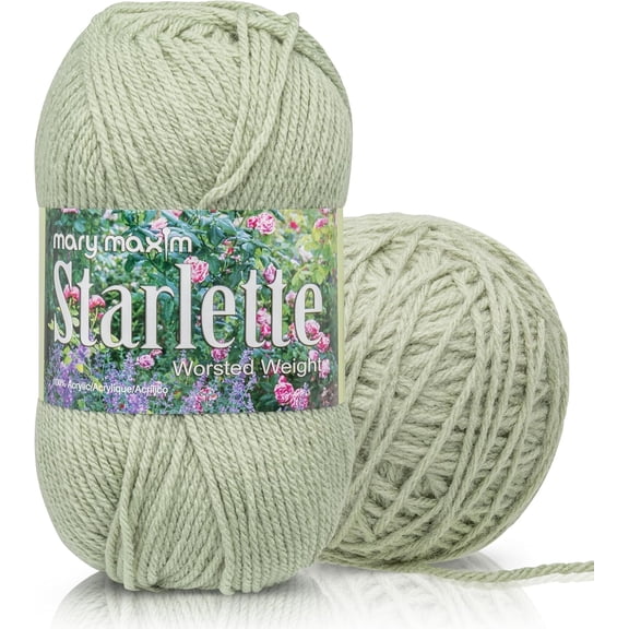 Mary Maxim Starlette Crochet and Knitting Yarn - Acrylic Worsted Weight Yarn 4, Mid Green