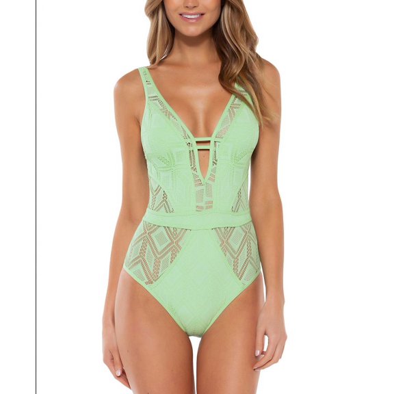 Becca Women's Wanderlust One Piece Swimsuit Green Size Large