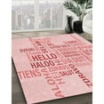 thumbnail image 3 of Ahgly Company Machine Washable Indoor Square Transitional Light Rose Pink Area Rugs, 7' Square, 3 of 7