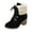 Black, variant on UngA Womens Fashion Boots Mid Calf Boots for Women Chunky Block Heel Pull On Boots Round Toe Low Heel Trendy Stylish Riding Boots Yellow,8.5