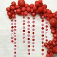 thumbnail image 1 of Nilvkv Christmas Red and Green Star Round Paper Flower String Flag Party Layout 13FT, 1 of 6