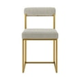 thumbnail image 2 of Anastasia Dining Chair with Gold Brushed Stainless Steel and Taupe Fabric - Set of 2, 2 of 9