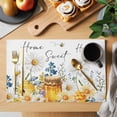 thumbnail image 2 of White Daisy Placemats Set of 6, Spring Floral Elegant Farmhouse Botanical Bees Placemats for Dining Table, Place Mats for Kitchen Tabletop, Waterproof Wipeable Dining Table Mats Set, 2 of 9