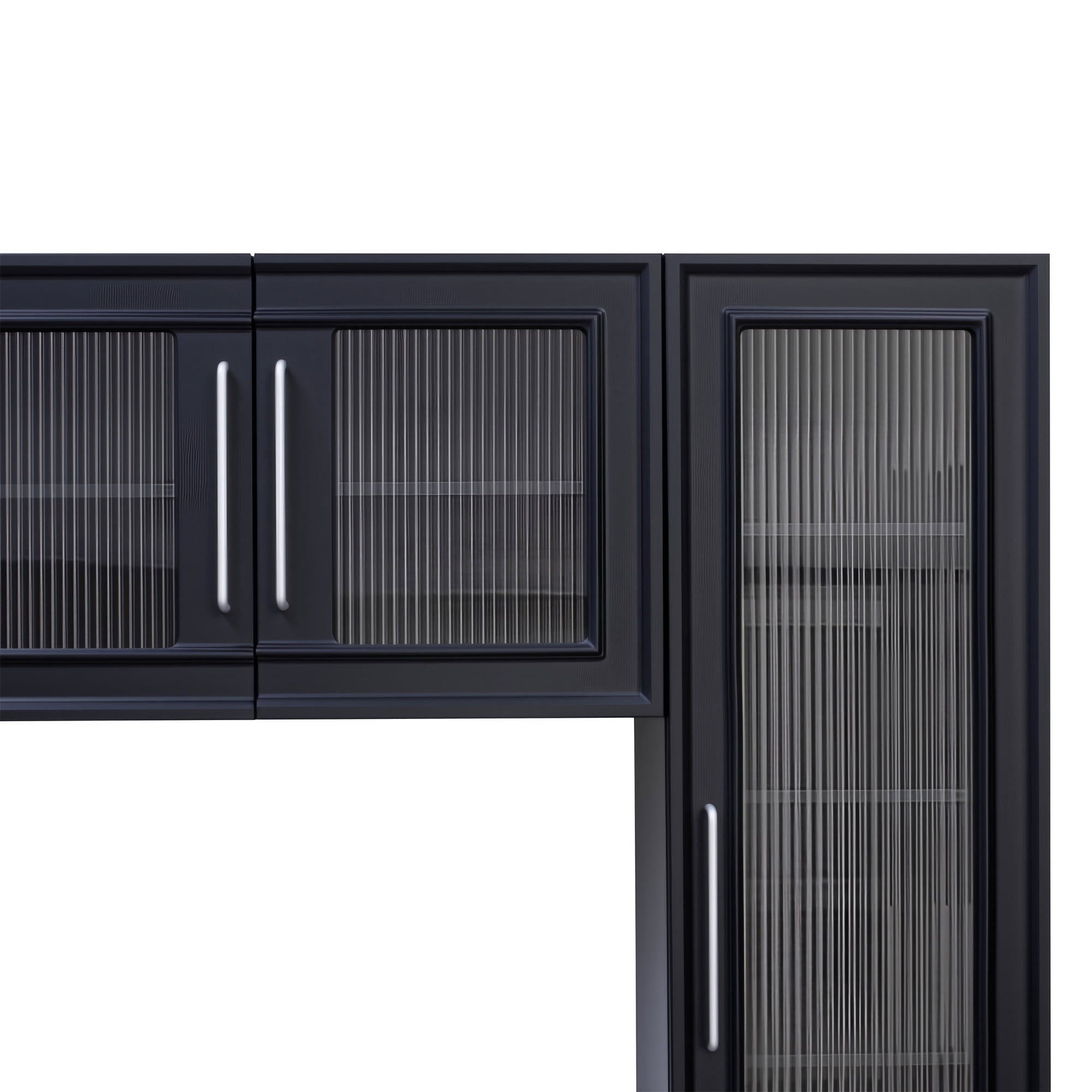Euroco 102" W Wall Unit Modern Entertainment Center with Glass Doors for TVs up to 75", Large Minimalist TV Stand Media Console with Drawers for Living Room