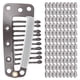 thumbnail image 1 of 100 piezas de pinzas para peluca de 10 dientes de acero inoxidable para extensiones de cabello, color café, 1 of 10