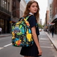 thumbnail image 3 of Jeiento Kids School Backpack Water-Resistant 17 Inch Multi-Pocket Large Capacity Bookbag for Elementary Boys Lightweight Adjustable Straps Bag for School Casual Daypack, Tractor Vehicle, 3 of 7