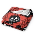 thumbnail image 2 of DouZhe Ultra-Soft Micro Fleece Lightweight Flannel Bed Blanket, Halloween SpiderWeb Pumpkin Spooky Print Cozy Warm Throw Blankets, 50"x40", 2 of 7