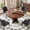 Red-Brown, variant on Space-Saving 47" Round Dining Table for 4-6 – Modern Pedestal Base – Apartment, Kitchen, Living Room – Elegant Walnut Wood Grain Finish